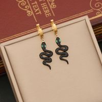 Wholesale Commute Snake 304 Stainless Steel Copper Inlay 18K Gold Plated Artificial Diamond Layered Necklaces main image 9