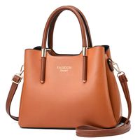 Women's Large Pu Leather Solid Color Vintage Style Square Zipper Handbag sku image 5