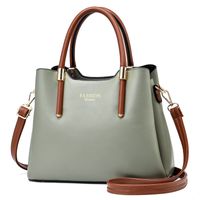 Women's Large Pu Leather Solid Color Vintage Style Square Zipper Handbag sku image 7