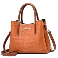 Women's Large Pu Leather Solid Color Vintage Style Square Zipper Handbag sku image 12