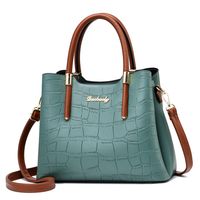Women's Large Pu Leather Solid Color Vintage Style Square Zipper Handbag sku image 10