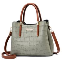 Women's Large Pu Leather Solid Color Vintage Style Square Zipper Handbag sku image 14