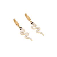 Wholesale Commute Snake 304 Stainless Steel Copper Inlay 18K Gold Plated Artificial Diamond Layered Necklaces sku image 3