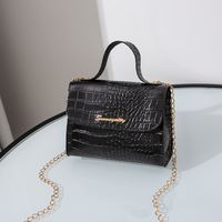 Women's Small Pu Leather Solid Color Classic Style Square Magnetic Buckle Handbag sku image 3