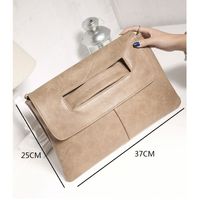 Unisex Medium Pu Leather Solid Color Classic Style Square Magnetic Buckle Envelope Bag main image 4