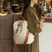 Waterproof Solid Color Daily Women's Backpack main image 5