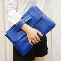 Unisex Medium Pu Leather Solid Color Classic Style Square Magnetic Buckle Envelope Bag sku image 7