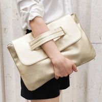 Unisex Medium Pu Leather Solid Color Classic Style Square Magnetic Buckle Envelope Bag sku image 6