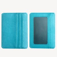 Unisex Solid Color Pu Leather Open Card Holders main image 5