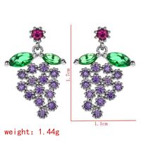 1 Pair Cute Sweet Grape Plating Inlay Copper Zircon White Gold Plated Earrings sku image 1