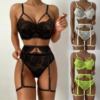 Frau Dame Sexy Einfarbig Sexy Dessous-sets Zuhause Täglich Hohe Taille Sexy Dessous main image 1