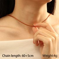 Simple Style Solid Color 18k Gold Plated Leather Rope Copper Wholesale Necklace sku image 6