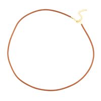 Simple Style Solid Color 18k Gold Plated Leather Rope Copper Wholesale Necklace main image 9