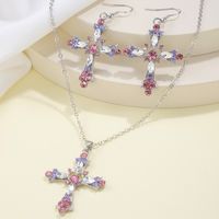 Lady Cross Alloy Hollow Out Women's Earrings Necklace main image 2