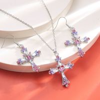 Lady Cross Alloy Hollow Out Women's Earrings Necklace main image 5