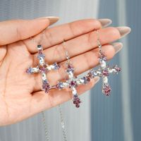 Lady Cross Alloy Hollow Out Women's Earrings Necklace main image 1