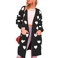 Women's Coat Long Sleeve Sweaters & Cardigans Heart Streetwear Heart Shape main image 4