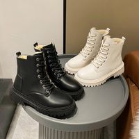 Women's Casual Vintage Style Solid Color Round Toe Martin Boots main image 1