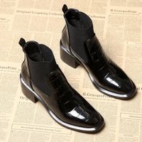 Women's Vintage Style Solid Color Square Toe Martin Boots main image 5