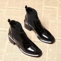 Women's Vintage Style Solid Color Square Toe Martin Boots main image 4