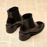 Women's Vintage Style Solid Color Square Toe Martin Boots main image 3
