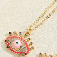 Vintage Style Simple Style Commute Eye Copper Plating Inlay Zircon 14k Gold Plated Pendant Necklace sku image 5