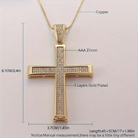 2021 New Cross Or-plaqué Collier Femme Usine Approvisionnement Direct Catholique Religieux Pendentif Quille Chaîne Réglable main image 5