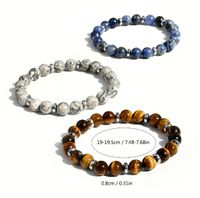 Handmade Multicolor Natural Stone Beaded Plating Silver Plated Bracelets main image 2