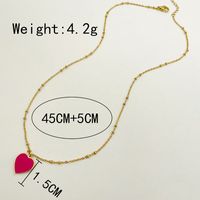 304 Stainless Steel Gold Plated Sweet Simple Style Enamel Plating Heart Shape Pendant Necklace main image 2