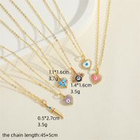 Vintage Style Simple Style Devil's Eye Copper Plating Inlay Zircon 14k Gold Plated Pendant Necklace main image 2