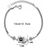 Style Simple Forme De Cœur Le Cuivre Zircon Bracelets En Masse main image 2