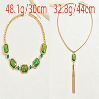 Retro Rectangle Copper Alloy Plating Inlay Zircon Gold Plated Women's Necklace main image 2
