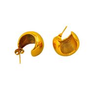 1 Pair Simple Style Classic Style Solid Color Plating Titanium Steel 18k Gold Plated Ear Studs main image 4