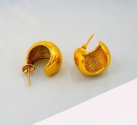 1 Pair Simple Style Classic Style Solid Color Plating Titanium Steel 18k Gold Plated Ear Studs main image 1