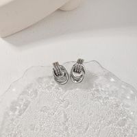 1 Pair Retro Simple Style Commute Round Alloy Ear Studs main image 6