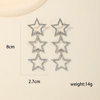 1 Pair Cute Simple Style Star Hollow Out Inlay Alloy Rhinestones Drop Earrings main image 6