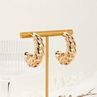 1 Pair Ig Style Simple Style Commute C Shape Alloy Earrings main image 1