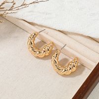 1 Pair Ig Style Simple Style Commute C Shape Alloy Earrings main image 3