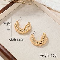 1 Pair Ig Style Simple Style Commute C Shape Alloy Earrings main image 7