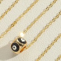 Simple Style Devil's Eye Copper Enamel Plating Zircon 14k Gold Plated Pendant Necklace sku image 7