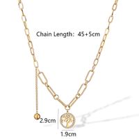 304 Stainless Steel 18K Gold Plated Simple Style Commute Plating Inlay Life Tree Zircon Pendant Necklace main image 2