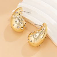 1 Pair Lady Water Droplets Inlay Ccb Rhinestones Ear Studs main image 3