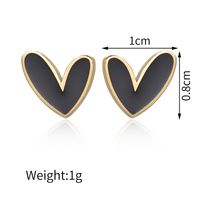 1 Pair Elegant Lady Commute Heart Shape Plating 304 Stainless Steel Corrosive Dripping Oil 18K Gold Plated Ear Studs main image 5