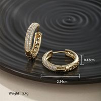 1 Pair Xuping Simple Style Circle Copper Alloy Artificial Gemstones 14k Gold Plated 18k Gold Plated White Gold Plated Hoop Earrings main image 3