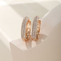 1 Pair Xuping Simple Style Circle Copper Alloy Artificial Gemstones 14k Gold Plated 18k Gold Plated White Gold Plated Hoop Earrings main image 10