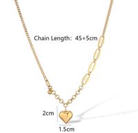 Simple Style Commute Heart Shape Titanium Steel Plating 18k Gold Plated Pendant Necklace main image 2