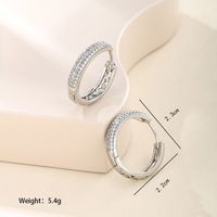 1 Pair Xuping Simple Style Circle Copper Alloy Artificial Gemstones 14k Gold Plated 18k Gold Plated White Gold Plated Hoop Earrings main image 4