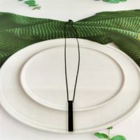Modern Style Simple Style Rectangle Stainless Steel Plating Pendant Necklace Long Necklace main image 4