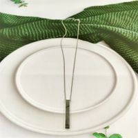 Modern Style Simple Style Rectangle Stainless Steel Plating Pendant Necklace Long Necklace main image 6