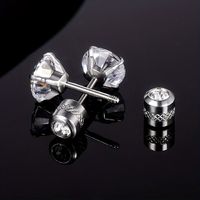 1 Set Simple Style Solid Color Inlay 304 Stainless Steel Zircon 18K Gold Plated Ear Studs main image 7